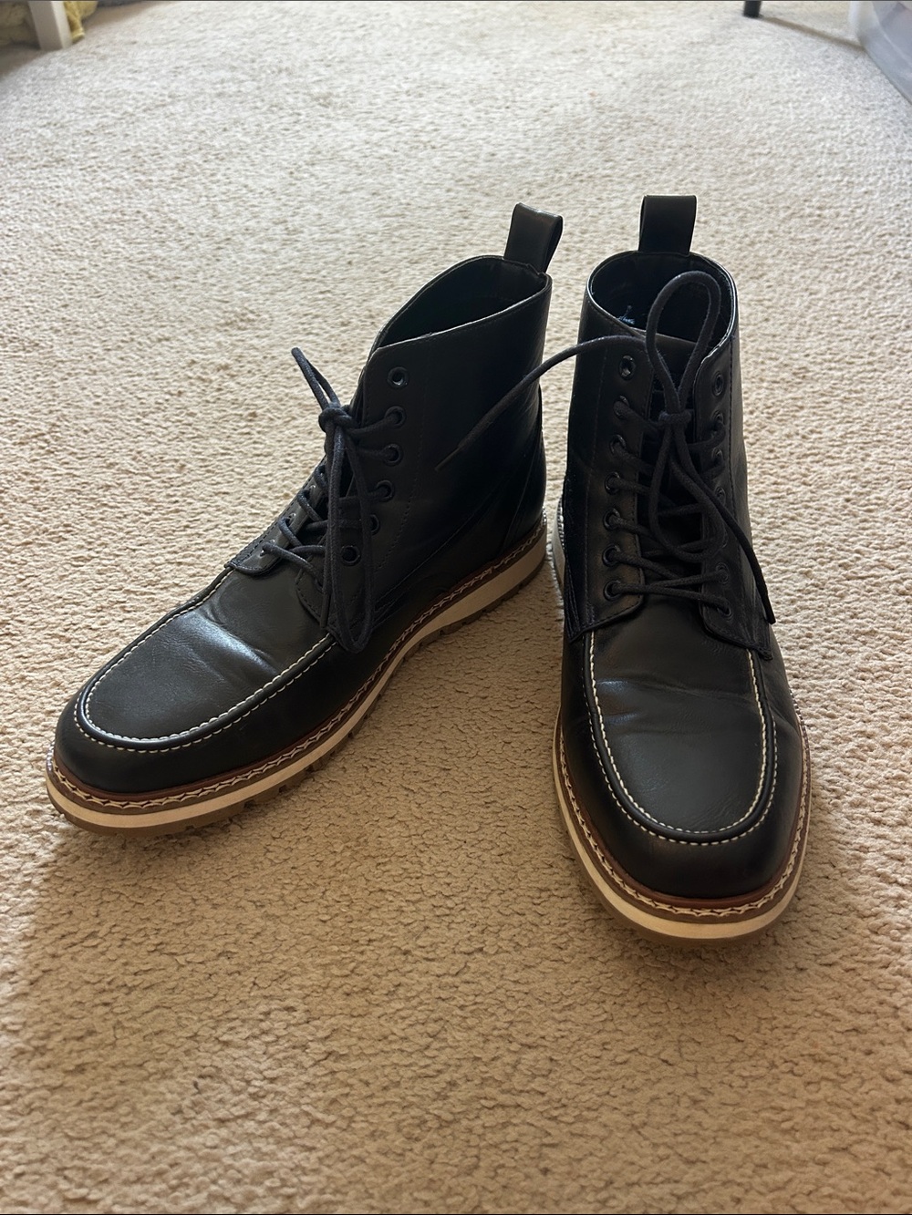 Hawke and Co. mens navy blue lace up boots